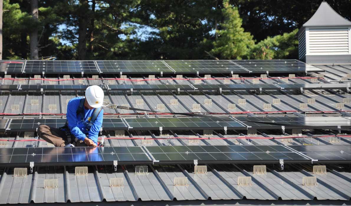 Installing photo voltaic panels