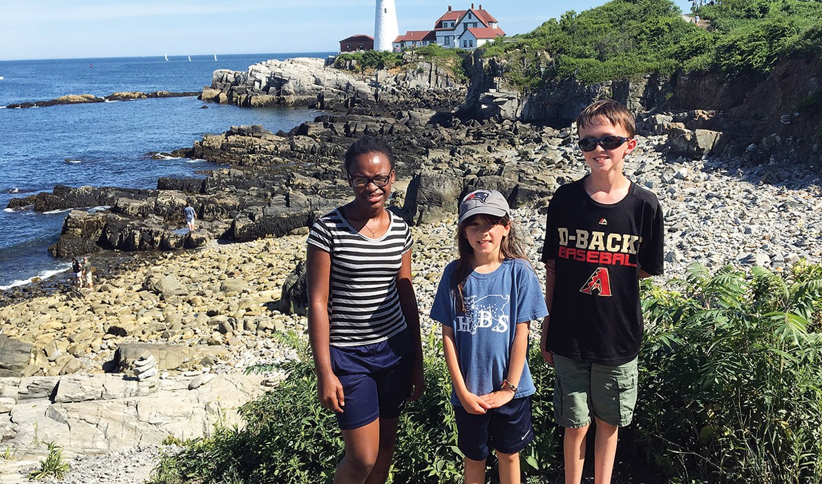 From left, Simone and Molly and Aidan Goodwin. 