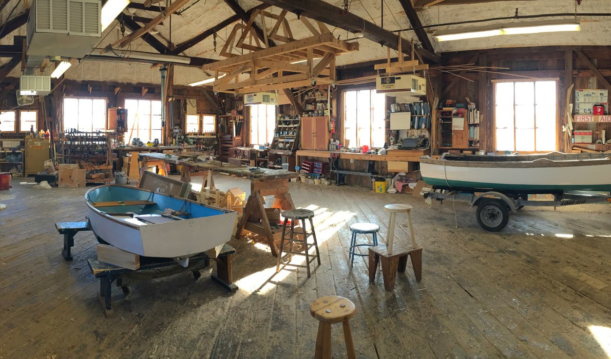 Maine Maritime Museum's boat shop.