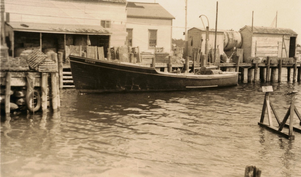 A turn-of-the-century photo of a lobster boat