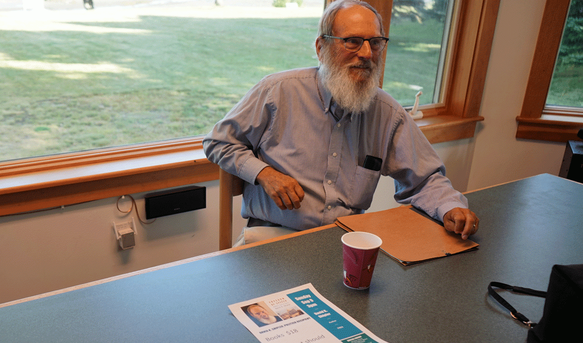 David Shipler after speaking in Prospect Harbor.