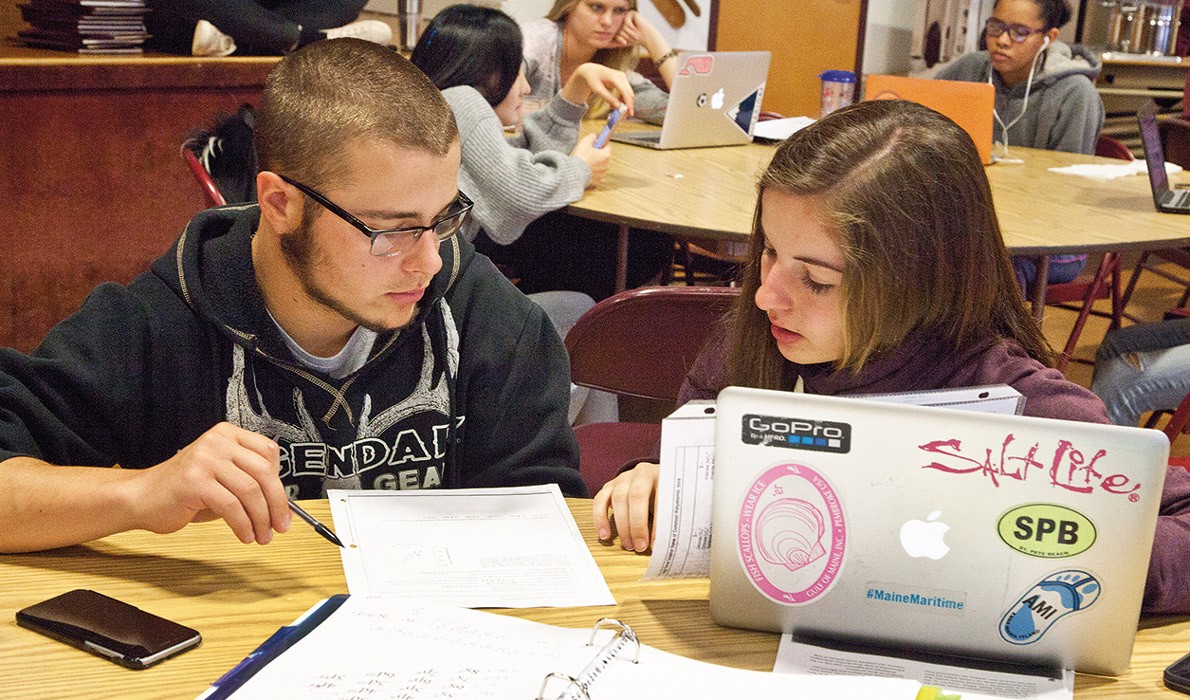 Damon Barker, left, is from Machiasport, and Ashley Porter, right, is a 17-year-old senior from Cutler. PHOTO: LESLIE BOWMAN