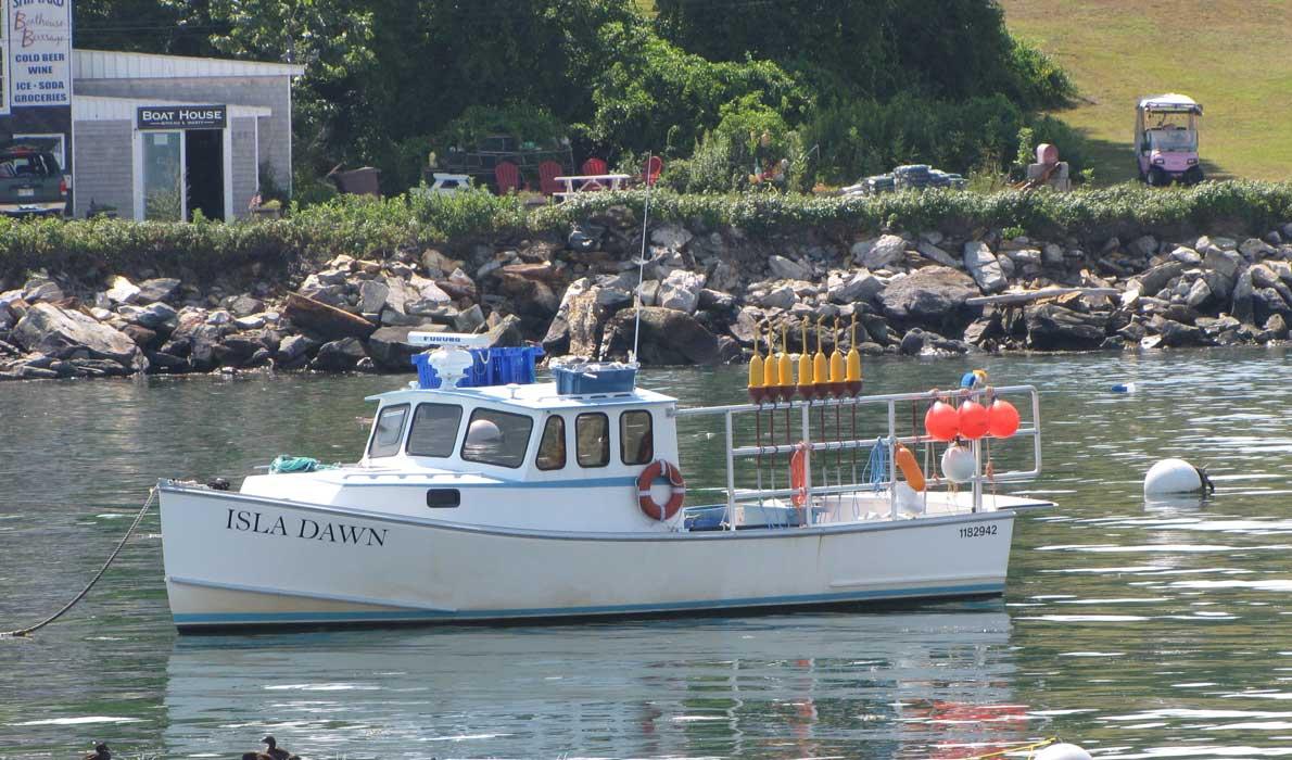 The Isla Dawn moored off Long Island.