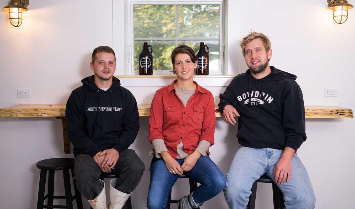 From left, Jesse Davisson, Liz Lovell and Ben Lovell, who have launched North Haven Brewing Company.