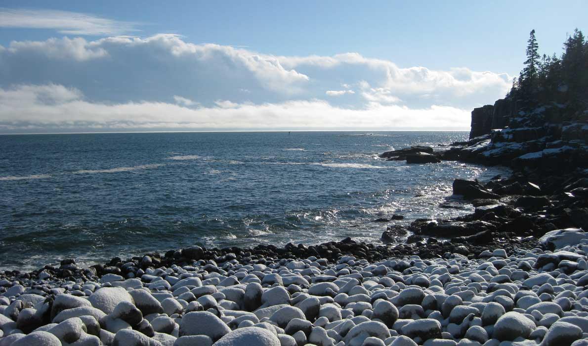 Otter Cliffs in winter