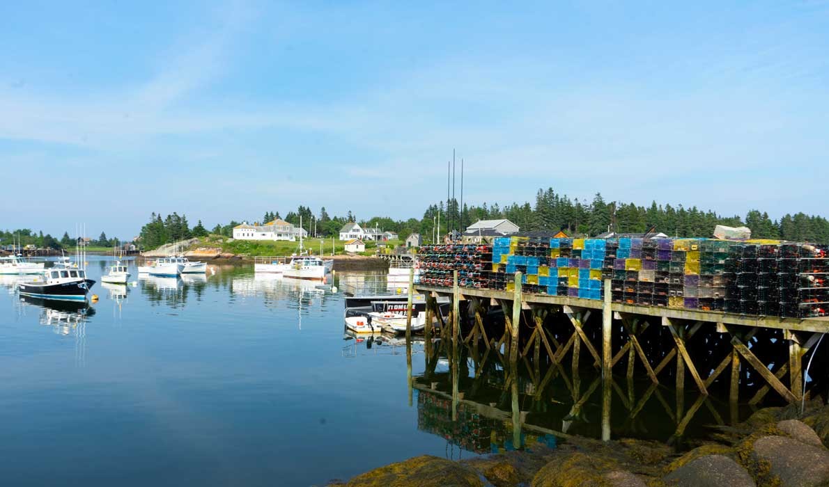 Traps on the Port Clyde waterfront.