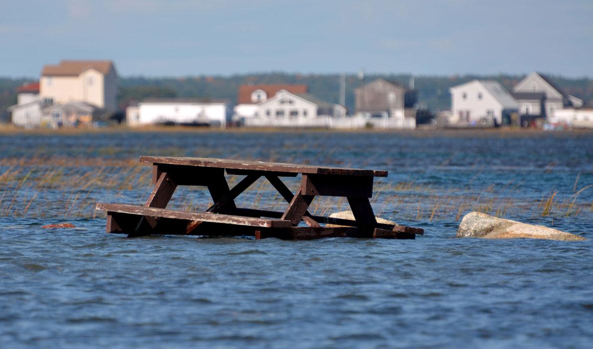 Storm surge in Seabrook, N.H.