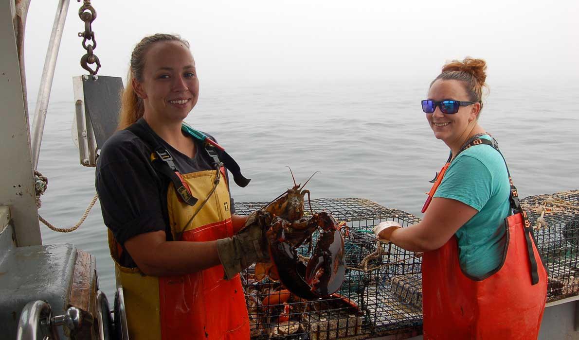 Leah, left, and Lesley Ranquist teaming it up on a foggy Saturday.