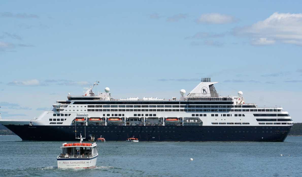 A cruise ship off Bar Harbor