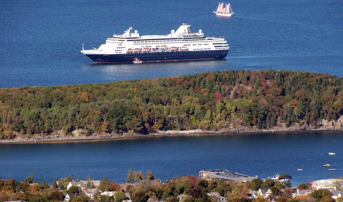 A cruise ship off Bar Harbor.