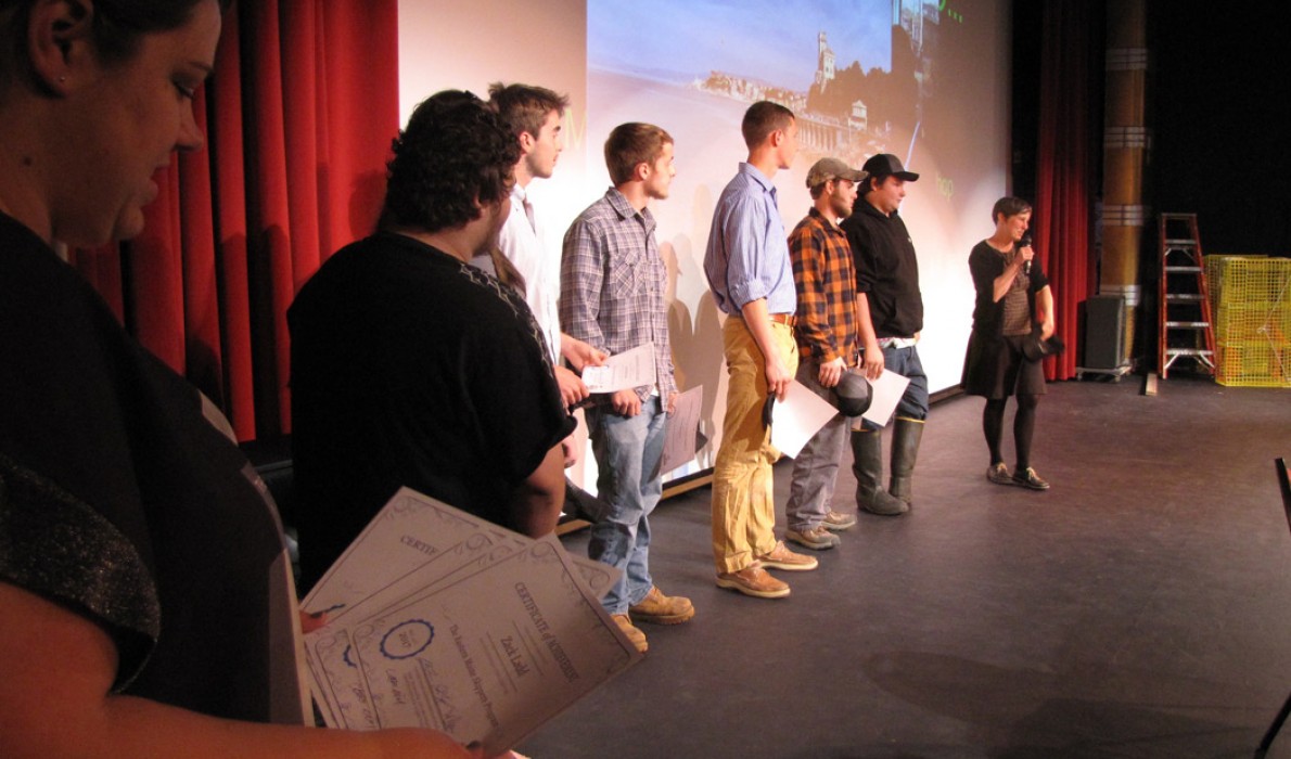 Students are recognized at an Eastern Maine Skippers program event in Ellsworth.