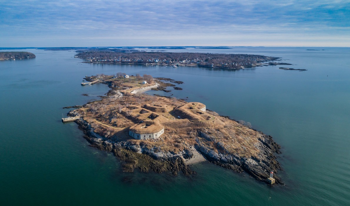 Aerial view of House Island