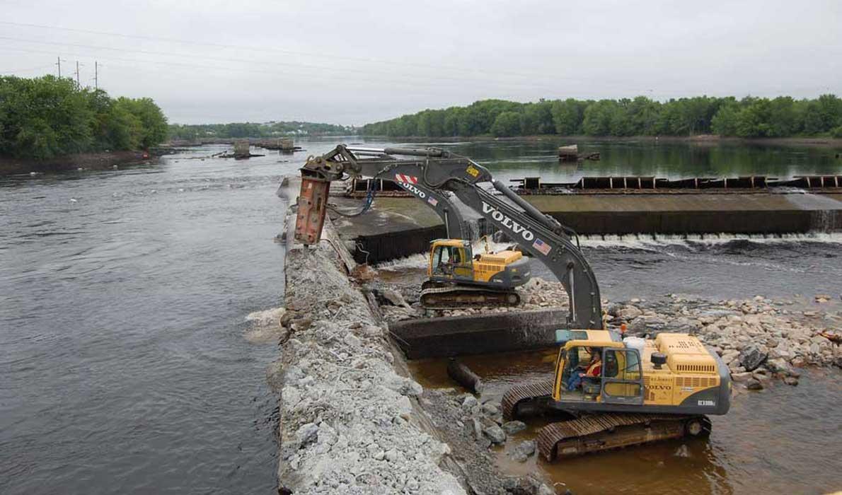 Dam removal on the Penobscot River.