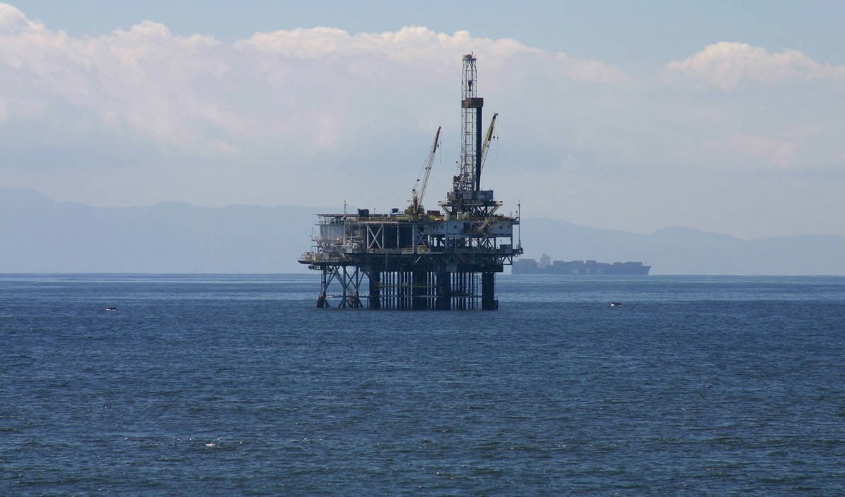 Oil rig off the California coast.