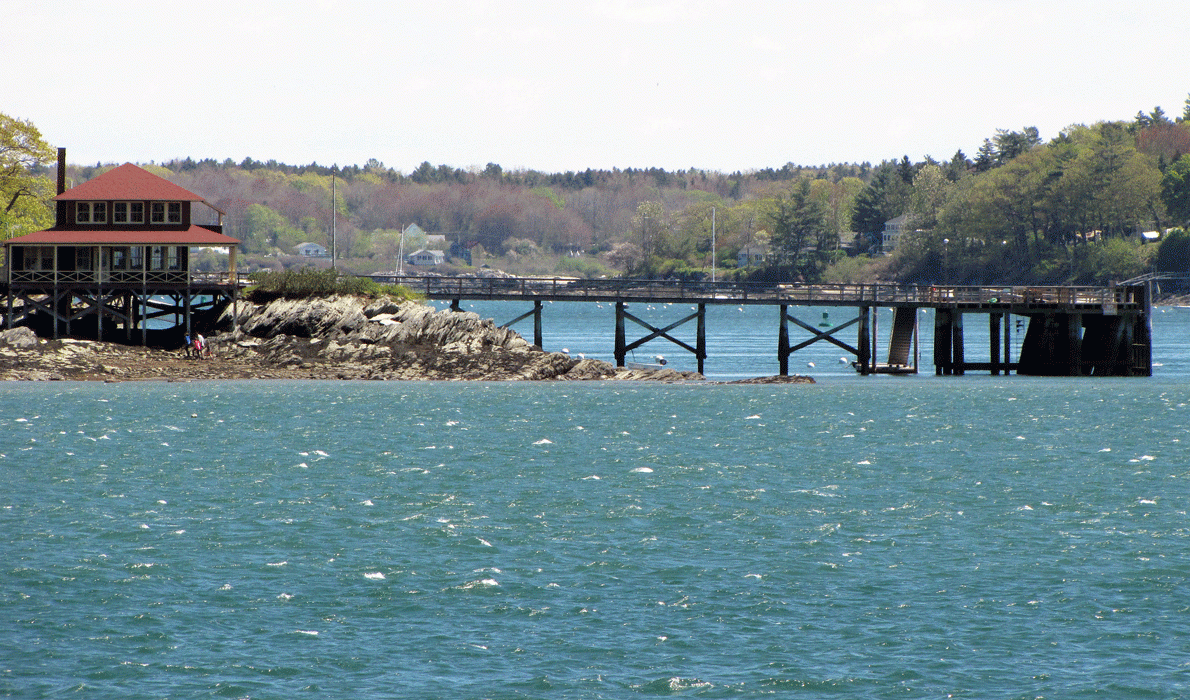 A pier in Casco Bay.