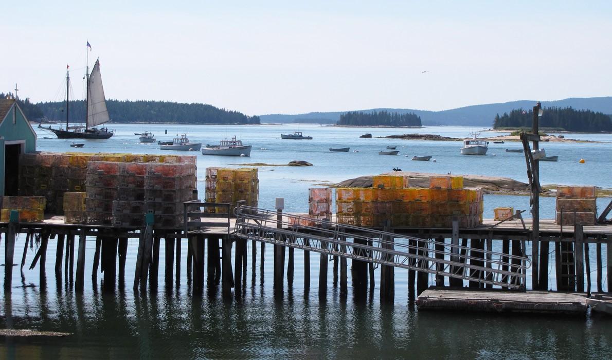 Traps on a pier in Stonington.